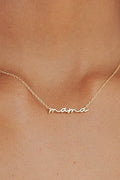 18K STAINLESS STEEL MAMA SCRIPT NECKLACE
