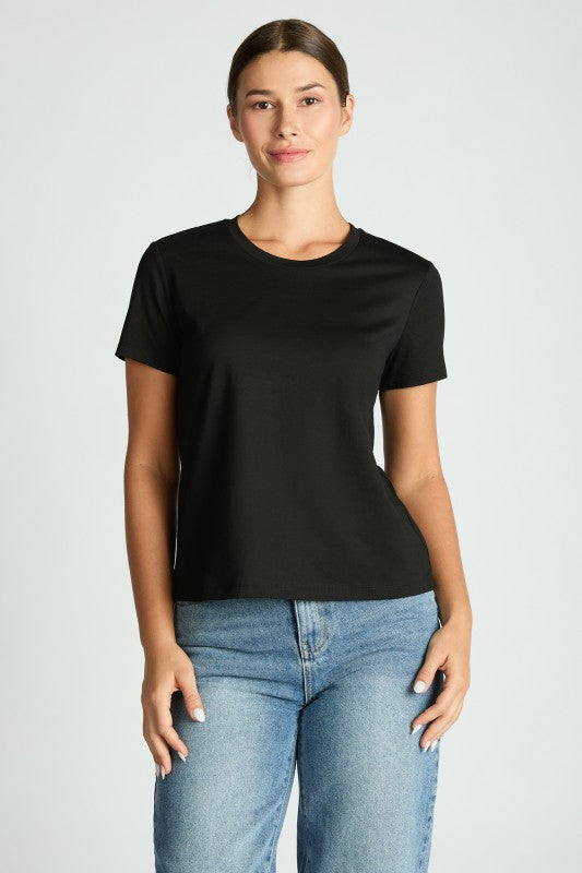 JAMISON SHORT SLEEVE COTTON TEE IN BLACK