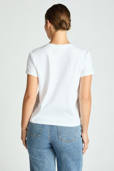 JAMISON SHORT SLEEVE COTTON TEE IN WHITE-TEE-MODE-Couture-Boutique-Womens-Clothing