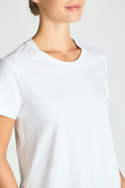 JAMISON SHORT SLEEVE COTTON TEE IN WHITE-TEE-MODE-Couture-Boutique-Womens-Clothing