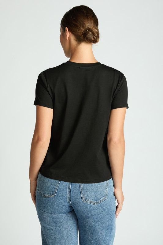 JAMISON SHORT SLEEVE COTTON TEE IN BLACK