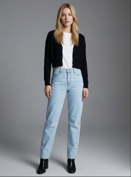 HILARY MID RISE MIDI WIDE LEG JEANS IN LIGHT WASH-Jeans-MODE-Couture-Boutique-Womens-Clothing