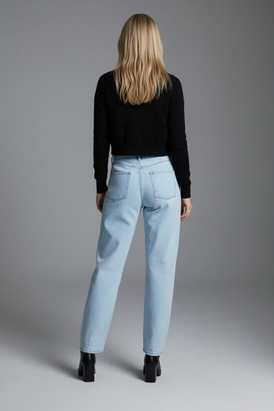HILARY MID RISE MIDI WIDE LEG JEANS IN LIGHT WASH-Jeans-MODE-Couture-Boutique-Womens-Clothing