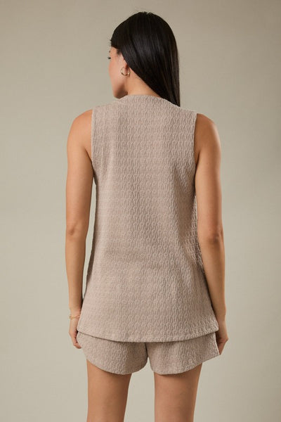DRIFTING AWAY OPEN FRONT KNIT TUNIC TOP IN MOCHA-Tops-MODE-Couture-Boutique-Womens-Clothing