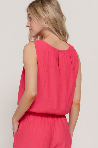 SUNSET SOIREE SLEEVELESS BALLOON TOP IN PINK-Tops-MODE-Couture-Boutique-Womens-Clothing