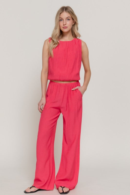 SUNSET SOIREE SLEEVELESS BALLOON TOP IN PINK-Tops-MODE-Couture-Boutique-Womens-Clothing