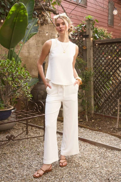 LAID BACK BUTTON DETAIL RIBBED KNIT TOP IN OFF WHITE-Tops-MODE-Couture-Boutique-Womens-Clothing