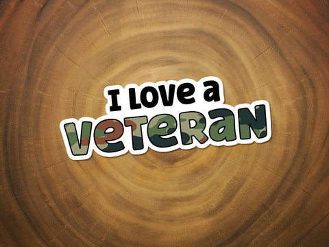 I Love a Veteran Sticker | Military Appreciation | Veterans-Sticker/Decal-MODE-Couture-Boutique-Womens-Clothing