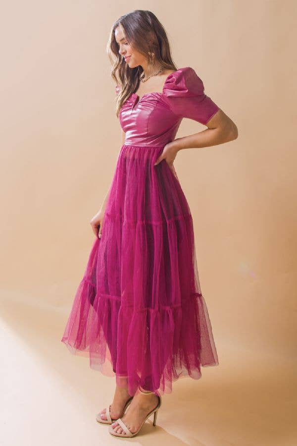 STARLIGHT DREAM FAUX LEATHER MAXI TOP IN PINK-Tops-MODE-Couture-Boutique-Womens-Clothing