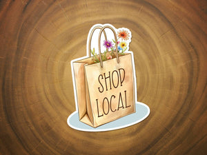 Shop Local Sticker | Shop Small | Cute Shopping Bag Sticker-MODE-Couture-Boutique-Womens-Clothing