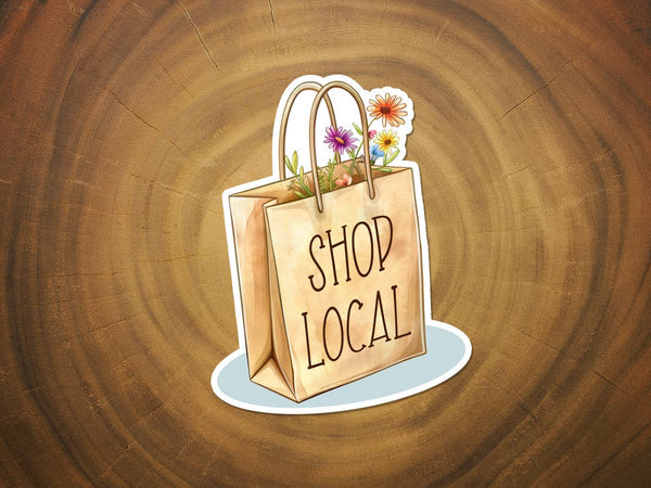 Shop Local Sticker | Shop Small | Cute Shopping Bag Sticker-MODE-Couture-Boutique-Womens-Clothing