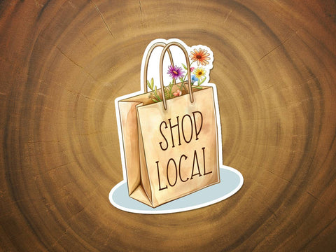 Shop Local Sticker | Shop Small | Cute Shopping Bag Sticker-MODE-Couture-Boutique-Womens-Clothing