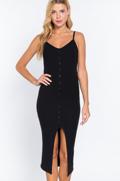 MIDNIGHT AFTERGLOW RIBBED KNIT DRESS IN BLACK-DRESS-MODE-Couture-Boutique-Womens-Clothing