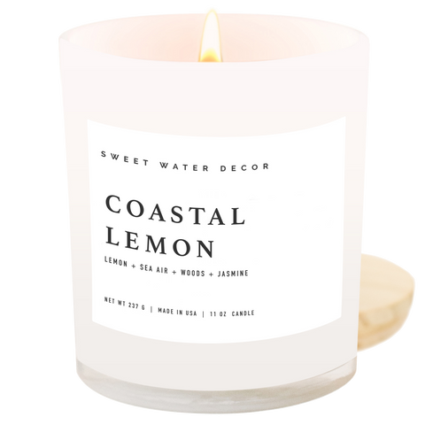 COASTAL LEMON 11 OZ SOY CANDLE-CANDLE-MODE-Couture-Boutique-Womens-Clothing