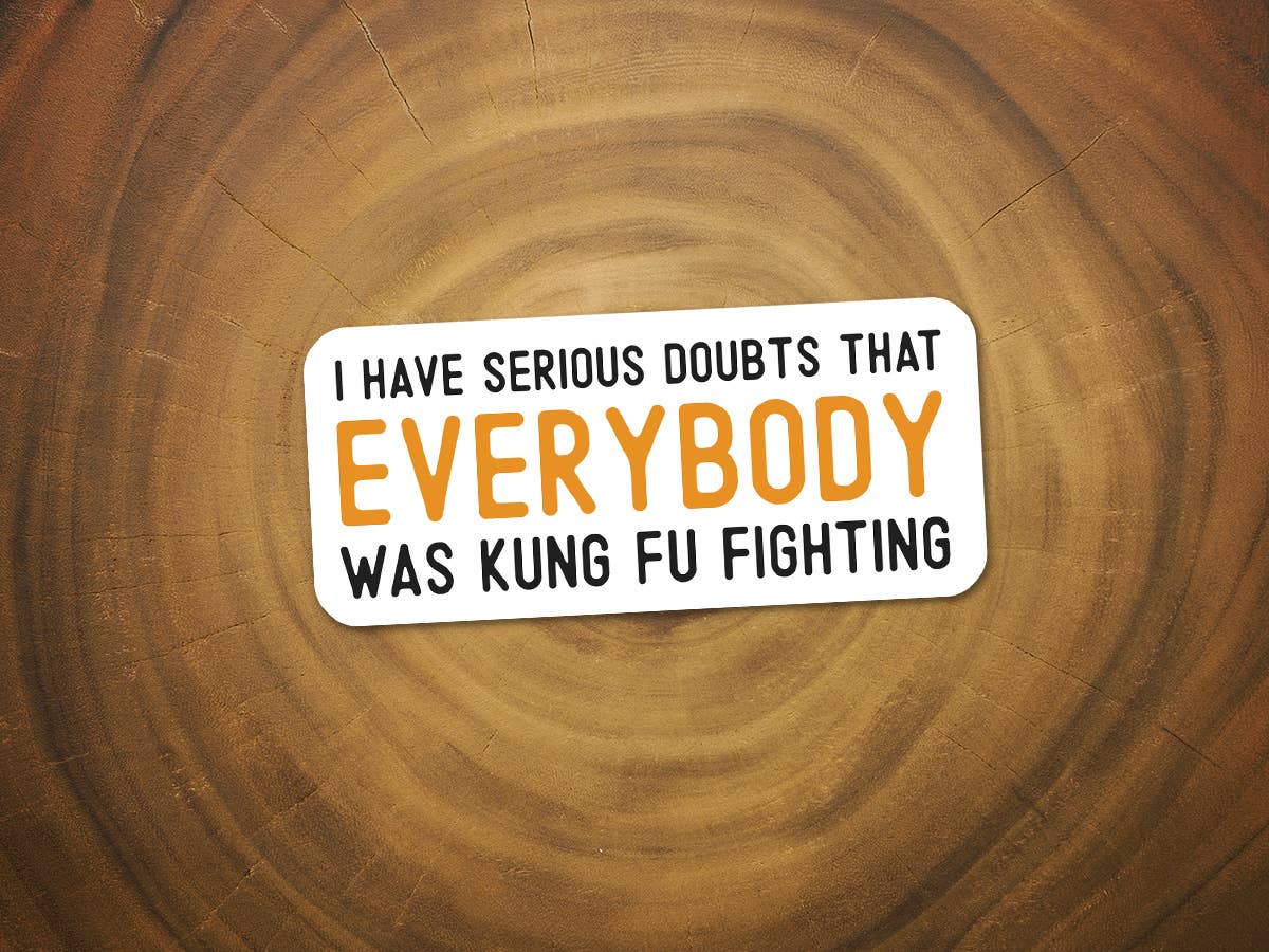 Was Everybody Kung Fu Fighting? | Funny Sticker | Waterproof-MODE-Couture-Boutique-Womens-Clothing