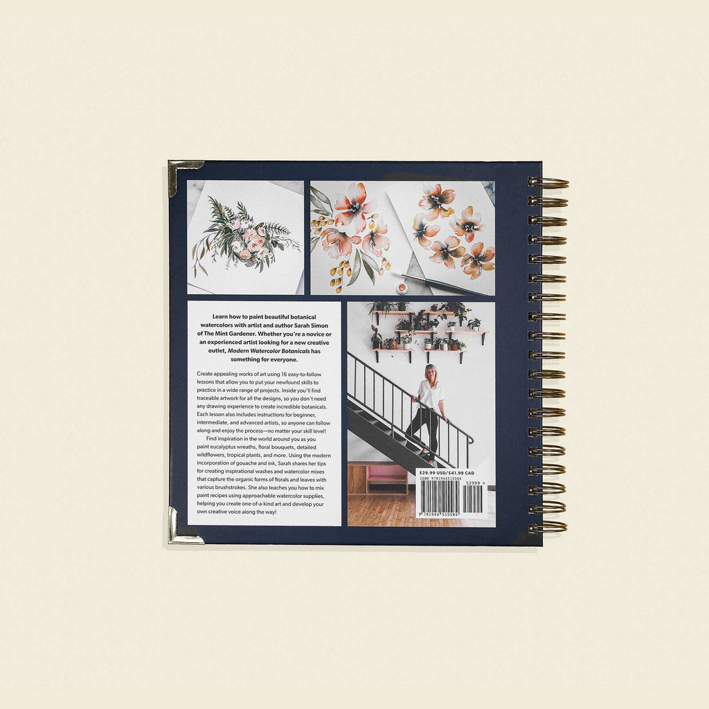 How-to Watercolor Book: Modern Watercolor Botanical (Spiral)-ACTIVITY BOOK-MODE-Couture-Boutique-Womens-Clothing