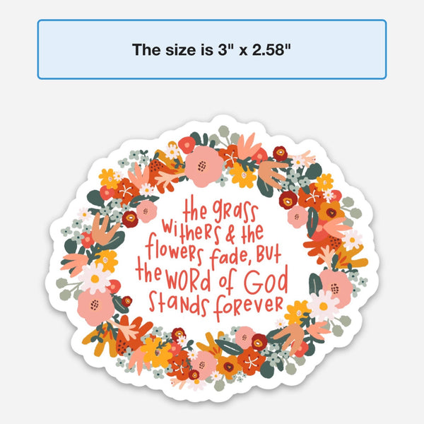 Christian stickers | Faith sticker | Isaiah 40:8 decal-MODE-Couture-Boutique-Womens-Clothing