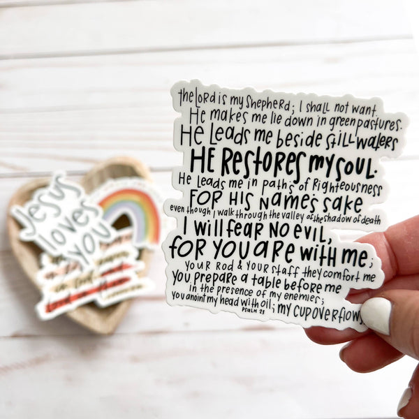 Sticker | Psalm 23 | Religious stickers: Various pastels-MODE-Couture-Boutique-Womens-Clothing