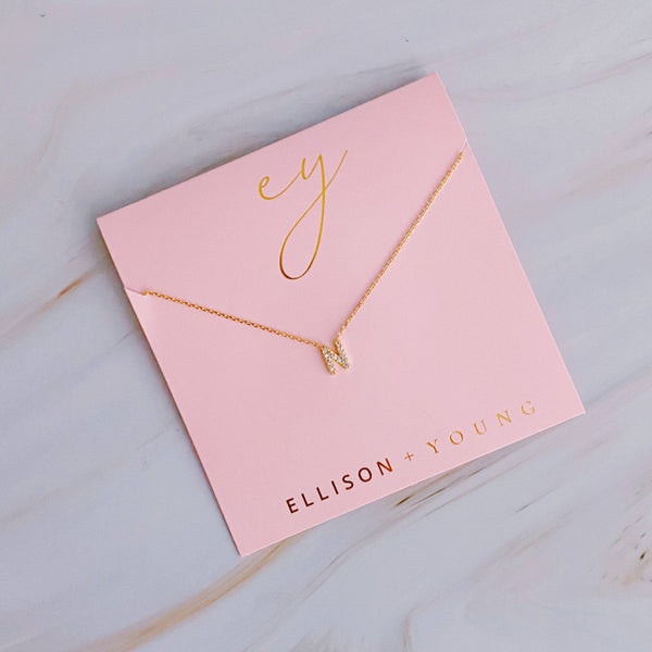 UNDERSTATED BEAUTY INITIAL NECKLACE IN GOLD-NECKLACE-MODE-Couture-Boutique-Womens-Clothing