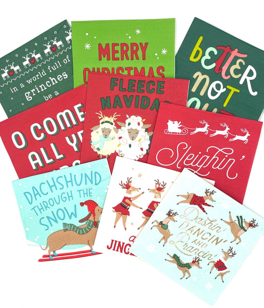 Funny Christmas Cocktail Napkins | Jingle Ladies - 20ct: Default Title-MODE-Couture-Boutique-Womens-Clothing