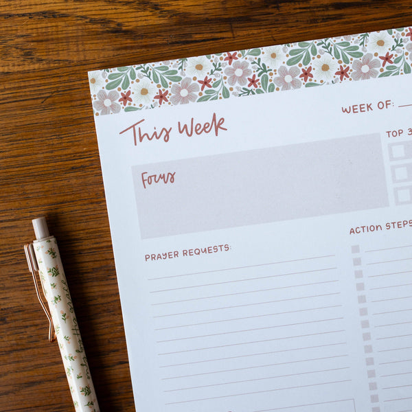 THIS WEEK PLANNER PAD -ALMOND BLOSSOM-Planner-MODE-Couture-Boutique-Womens-Clothing