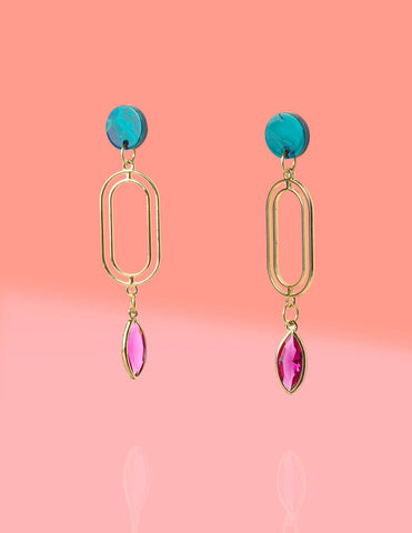 Midnight Lady Cocktail Glam Earrings-MODE-Couture-Boutique-Womens-Clothing