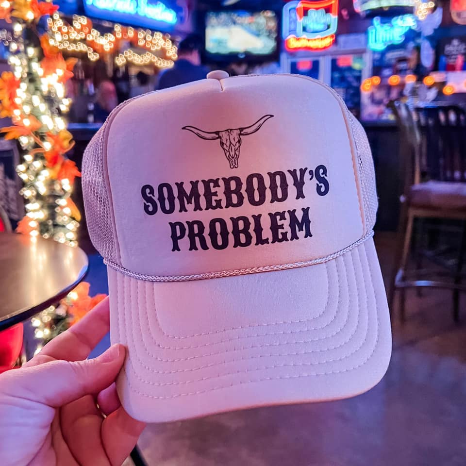 SOMEBODY'S PROBLEM TRUCKER HAT-Hats-MODE-Couture-Boutique-Womens-Clothing