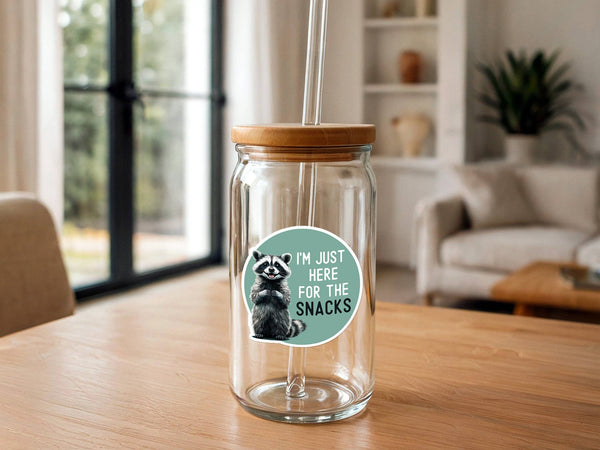I'm Just Here For the Snacks | Funny Raccoon Sticker-MODE-Couture-Boutique-Womens-Clothing