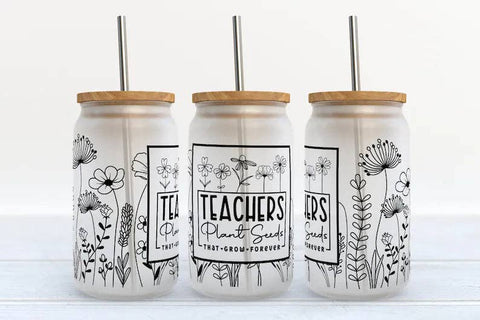 Teachers Plant Seeds That Grow Forever 16oz Libbey Glass Tumbler-MODE-Couture-Boutique-Womens-Clothing