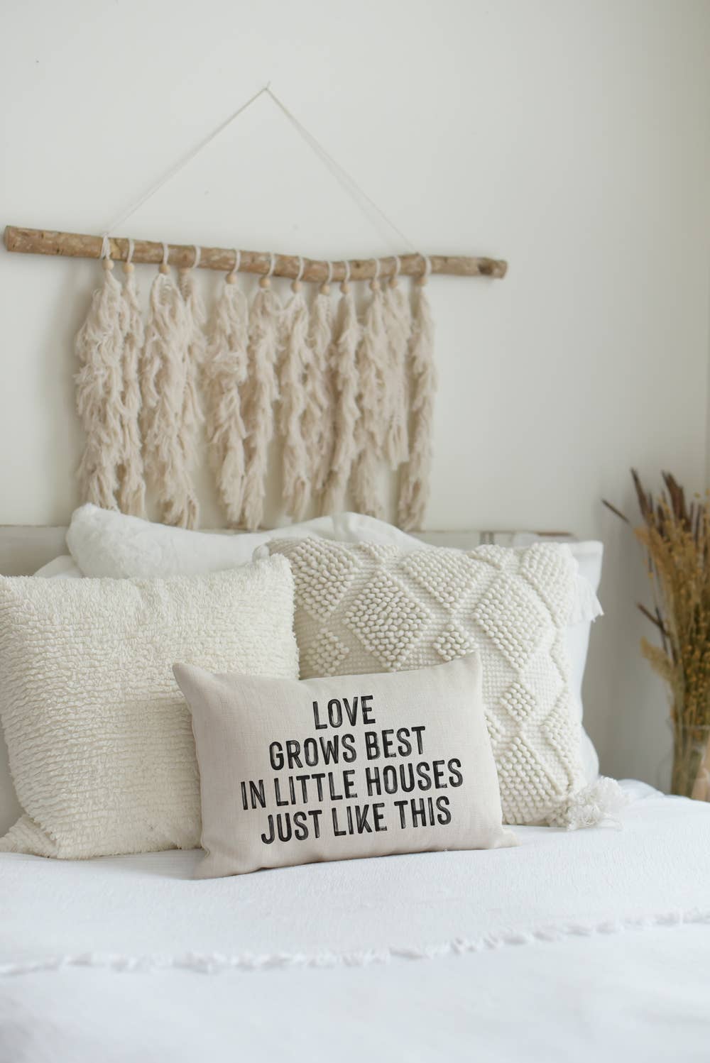 LOVE GROWS BEST IN LITTLE HOUSES 12X18 DECORATIVE PILLOW-PILLOW-MODE-Couture-Boutique-Womens-Clothing