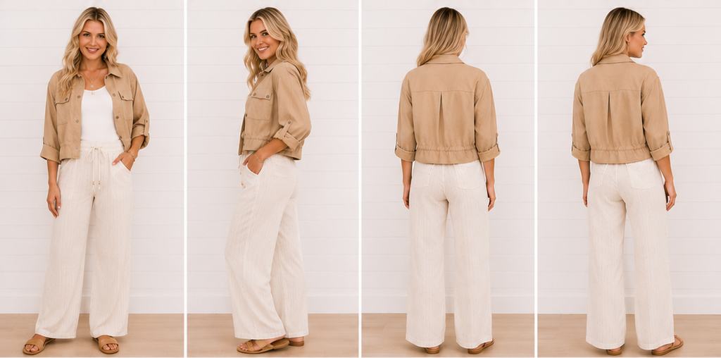 SALTED CARAMEL MOCHA PLEASE UTILITY JACKET IN KHAKI-Jacket-MODE-Couture-Boutique-Womens-Clothing