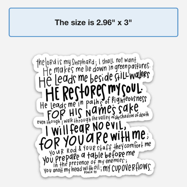 Sticker | Psalm 23 | Religious stickers: Various pastels-MODE-Couture-Boutique-Womens-Clothing