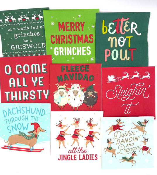 Funny Christmas Cocktail Napkins | Jingle Ladies - 20ct: Default Title-MODE-Couture-Boutique-Womens-Clothing