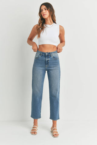 JBD MERCY VINTAGE STRAIGHT JEAN IN MEDIUM WASH-Jeans-MODE-Couture-Boutique-Womens-Clothing
