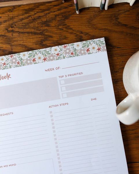 THIS WEEK PLANNER PAD -ALMOND BLOSSOM-Planner-MODE-Couture-Boutique-Womens-Clothing