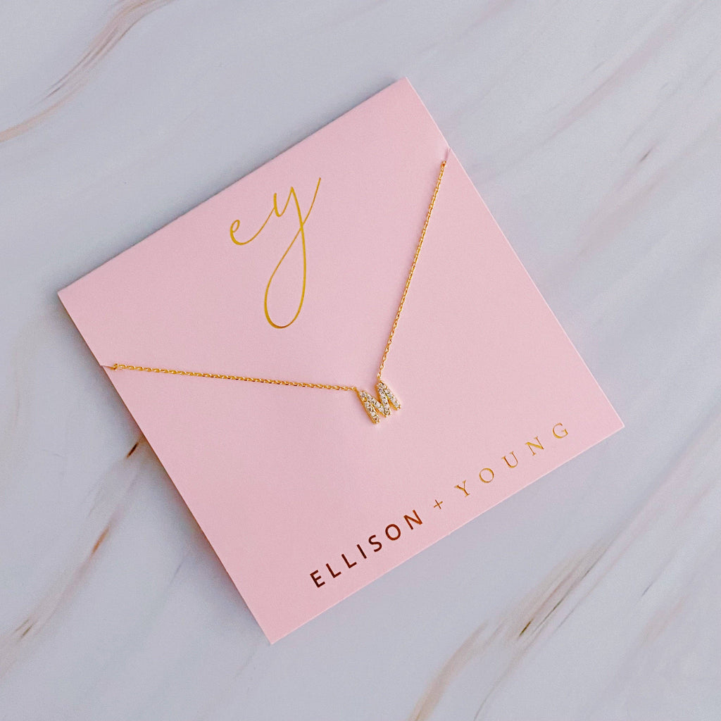 UNDERSTATED BEAUTY INITIAL NECKLACE IN GOLD-NECKLACE-MODE-Couture-Boutique-Womens-Clothing