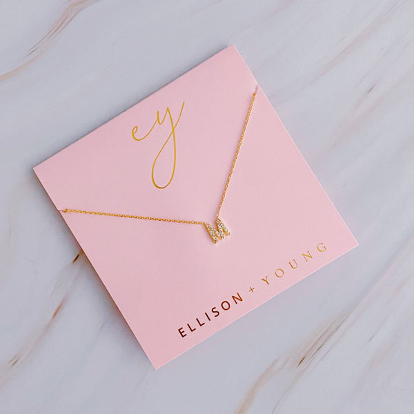 UNDERSTATED BEAUTY INITIAL NECKLACE IN GOLD-NECKLACE-MODE-Couture-Boutique-Womens-Clothing