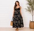FALLING FOR YOU FLORAL EMBROIDERED MIDI DRESS IN BLACK-Dress-MODE-Couture-Boutique-Womens-Clothing