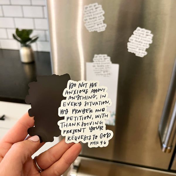Philippians 4:6 | Fridge magnets | Christian magnet: Black & White-MODE-Couture-Boutique-Womens-Clothing