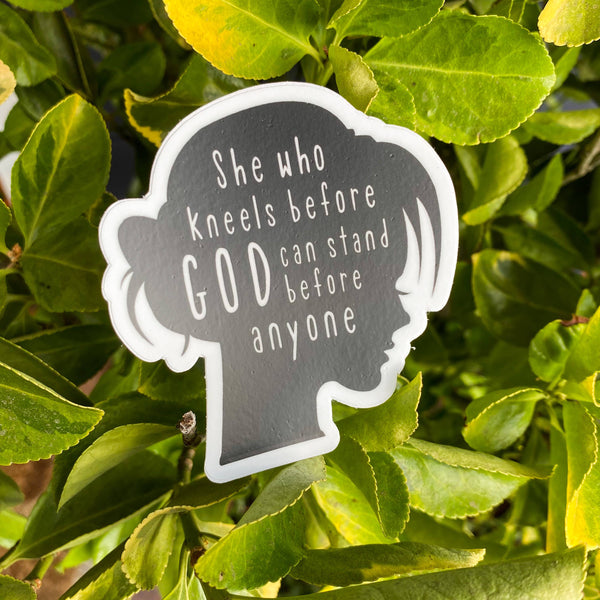 She Who Kneels Before God Sticker: Large-MODE-Couture-Boutique-Womens-Clothing