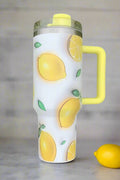 40oz Lemon Print Tumbler-MODE-Couture-Boutique-Womens-Clothing