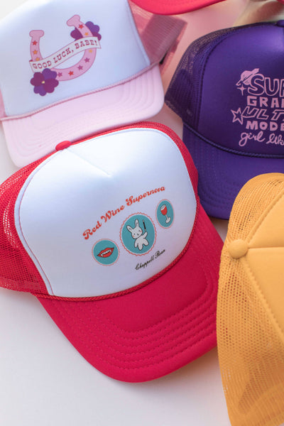 Chappell Roan Midwest Princess Trucker Hat: Pink Pony Club - Jade/White-MODE-Couture-Boutique-Womens-Clothing