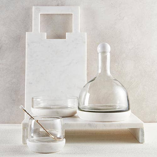 Marble Serving Tray with Square Handle-MODE-Couture-Boutique-Womens-Clothing