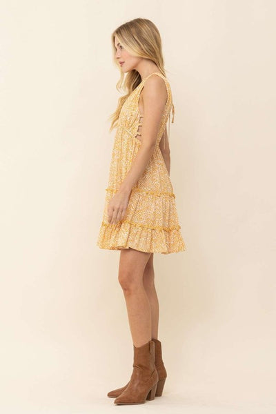 SEEING STARS SLEEVELESS MINI DRESS IN MUSTARD-Dresses-MODE-Couture-Boutique-Womens-Clothing