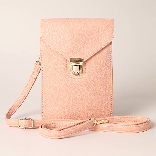 Cell Phone Holder Crossbody Bag: in Black-MODE-Couture-Boutique-Womens-Clothing