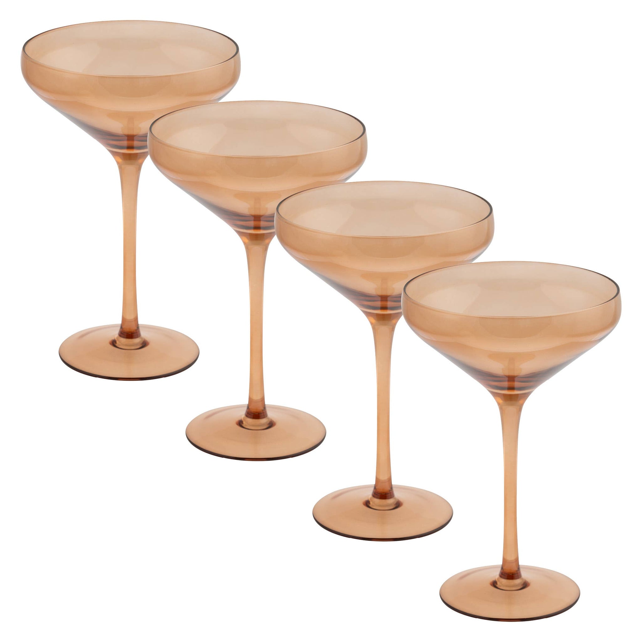 MID CENTURY MARTINI COUPE SET OF 4 IN FAWN-BARWARE-MODE-Couture-Boutique-Womens-Clothing
