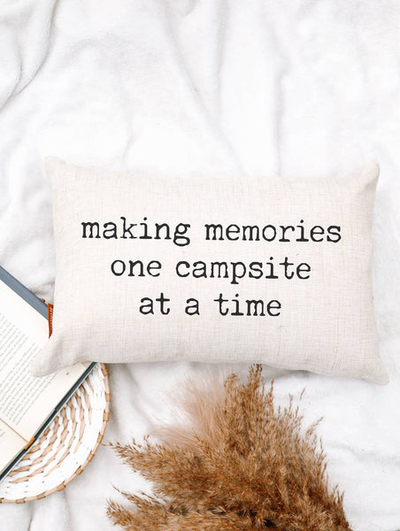 Camping Throw Pillow: 12x18 PILLOW COVER ONLY-MODE-Couture-Boutique-Womens-Clothing