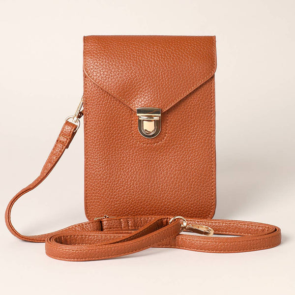 Cell Phone Holder Crossbody Bag: in Black-MODE-Couture-Boutique-Womens-Clothing