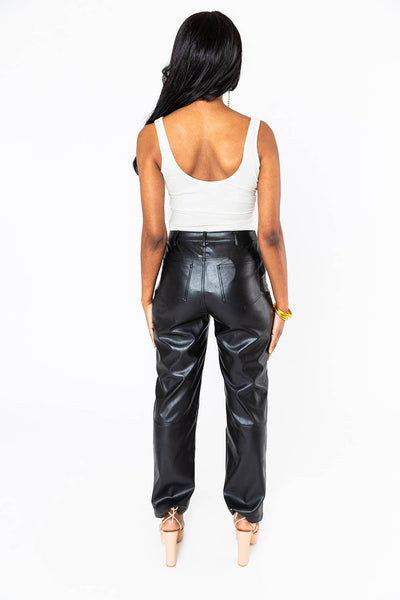 GET UP VEGAN LEATHER PANT IN BLACK-Pants-MODE-Couture-Boutique-Womens-Clothing