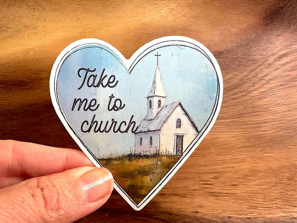 Take Me to Church | Vinyl Christian Sticker | Heart Painting-MODE-Couture-Boutique-Womens-Clothing